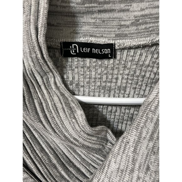Lief Nelson Mens Cardigan Sweater Gray Zipper Size Large - Picture 4 of 7